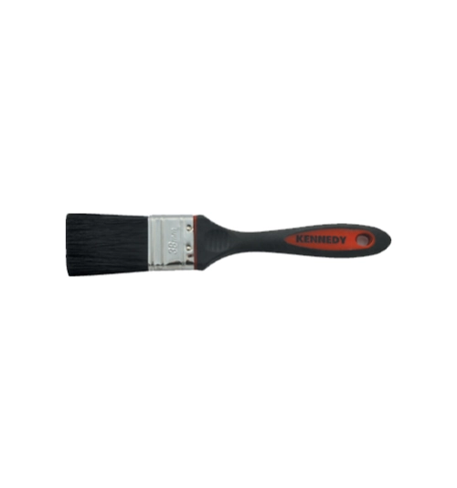 1.5in., Flat, Synthetic Bristle, Angle Brush, Handle Rubber 1