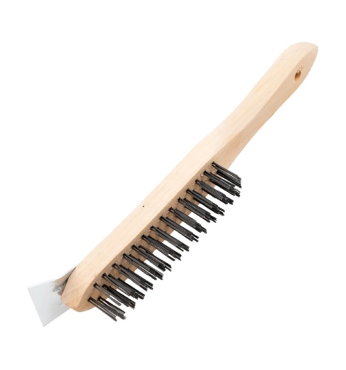 4-ROW WIRE SCRATCH BRUSH WITH SCRAPER 1