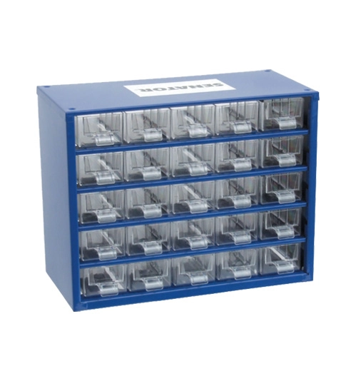 Polypropylene and Steel, Drawer Cabinet, Blue and Transparent Drawers, 282mm x 306mm x 155mm 1