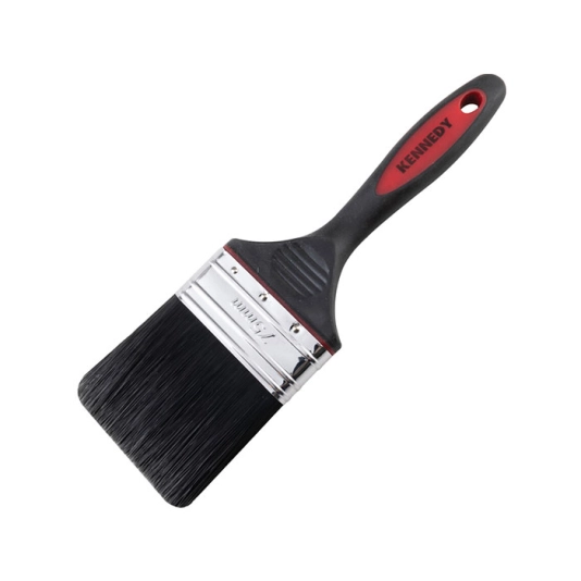 3in., Flat, Synthetic Bristle, Angle Brush, Handle Rubber 1