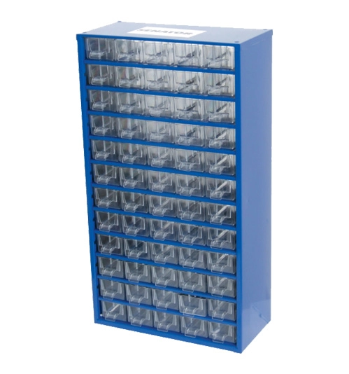 Polypropylene and Steel, Drawer Cabinet, Blue and Transparent Drawers, 551mm x 306mm x 155mm 2