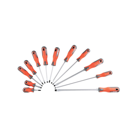 Pro-Torq, Flared/Parallel/Phillips, Screwdriver Set, Set of 12 1