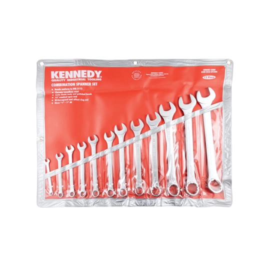 Imperial, Combination Spanner Set, 1/4 - 1in., Set of 12, Chrome Vanadium Steel 1