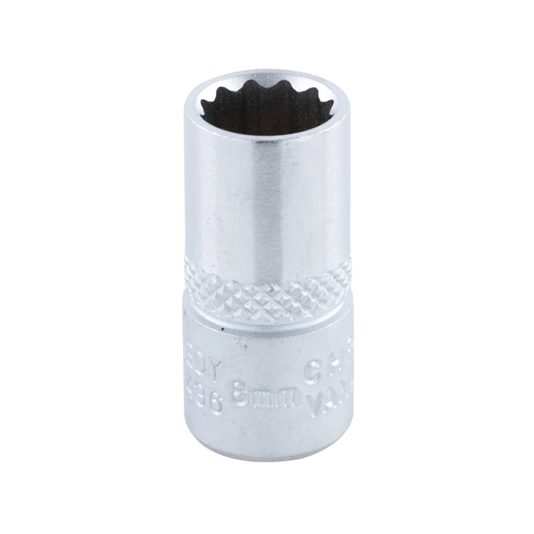 1/4in. Drive, Bi-Hexagon Socket, 8mm, Metric, 12 Point 1