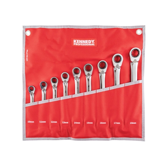 Metric, Combination Spanner Set, 10 - 19mm, Set of 9, Chrome Vanadium Steel 1