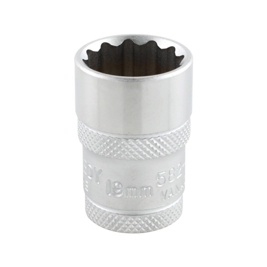 1/2in. Drive, Bi-Hexagon Socket, 19mm, Metric, 12 Point 1