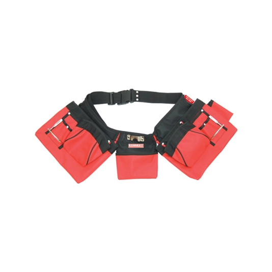 Nylon, Belt Pouch, 5 Pockets, Red/Black 1