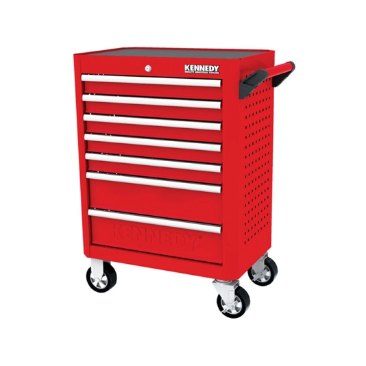 Roller Cabinet, Industrial Range, Red, 7 Drawers, (H) 844mm x (W) 461mm x (L) 706mm 1