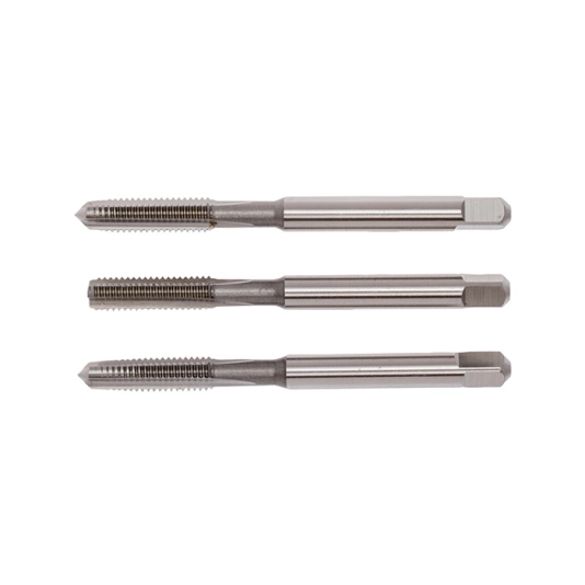 Hand Tap Set , M5 x 0.8mm, Metric Coarse, High Speed Steel, Bright, Set of 3 1