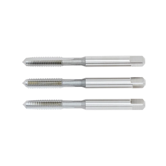 Hand Tap Set , M6 x 1mm, Metric Coarse, High Speed Steel, Bright, Set of 3 1