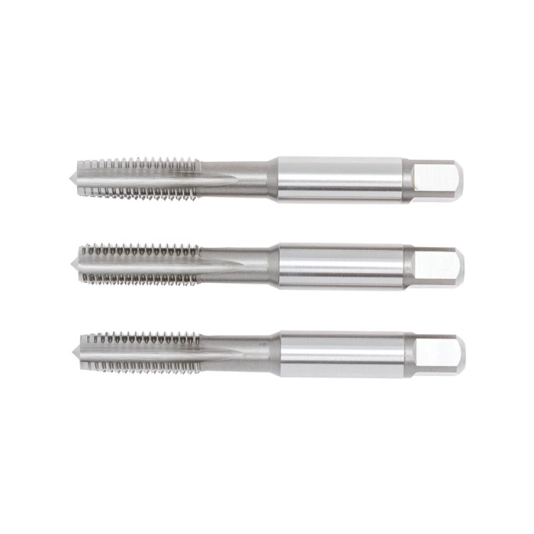 Hand Tap Set , M10 x 1.5mm, Metric Coarse, High Speed Steel, Bright, Set of 3 1