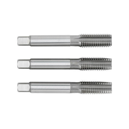 Hand Tap Set , M16 x 2mm, Metric Coarse, High Speed Steel, Bright, Set of 3 1