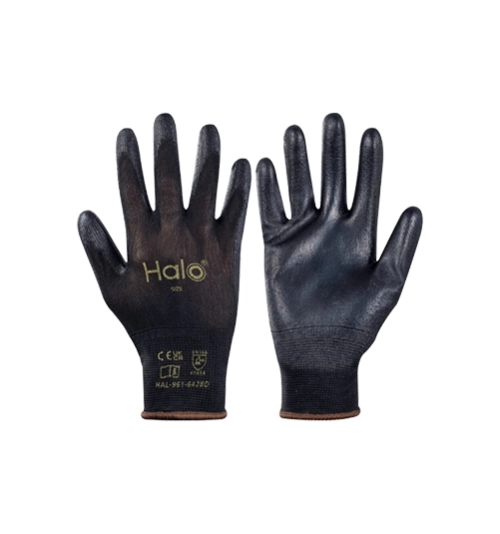 Mechanical Hazard Gloves, Black, Nylon Liner, Polyurethane Coating, EN388: 2016, 4, 1, 4, 1, X, Size 8 1