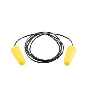 Corded PU Earplugs Yellow 34db Box of 200 Pairs EN 3522